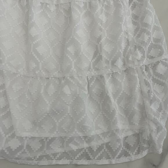Boston Proper Long sleeve novelty fabric Tassel trim Sun dress white Sz S boho - Picture 10 of 12